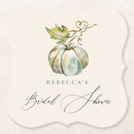 Posavasos De Papel Elegante caligrafía Caída Calabaza Ducha Bridal