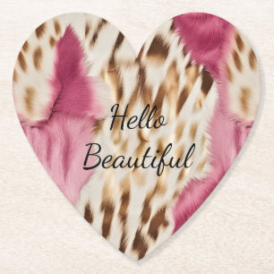 Posavasos De Papel Elegante Cebra de oro blanco rosado