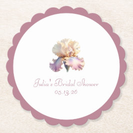 Posavasos De Papel Elegante Chic Concha Rosa Floral Duche Nupcial