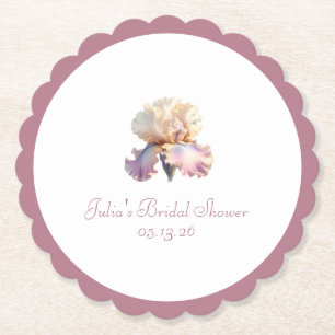 Posavasos De Papel Elegante Chic Concha Rosa Floral Duche Nupcial