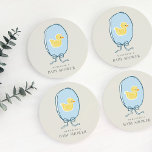 Posavasos De Papel Elegante cinta de opciones enmarcada de Baby Showe<br><div class="desc">Elegante y adorable con estas duchas de bebé con un pato de goma dibujado a mano enmarcado por una cinta dulce.</div>