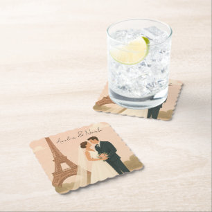 Posavasos De Papel Elegante Coaster de Papel para Boda de París – Tor