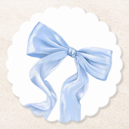 Posavasos De Papel Elegante Coquette Blue Bow