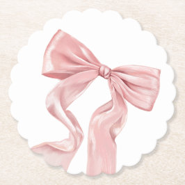 Posavasos De Papel Elegante Coquette de Bow Rosado
