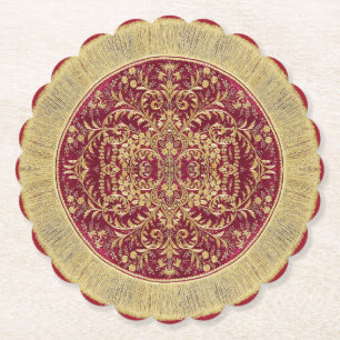 Posavasos de papel elegante de lujo forma ondulada