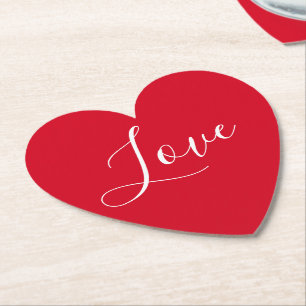 Posavasos De Papel Elegante Día de San Valentín de Amor con Guión 