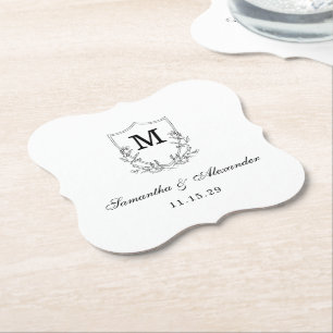 Posavasos De Papel Elegante Escudo blanco y negro