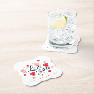Posavasos De Papel Elegante Feliz Día de San Valentín