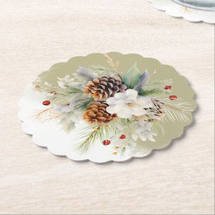 Posavasos De Papel Elegante Fiesta Baby Shower Evergreen de invierno