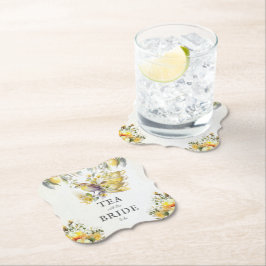 Posavasos De Papel Elegante fiesta de té de limón nupcial vintage