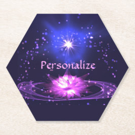 Posavasos De Papel Elegante flor Zen Purple Crystal Lotus