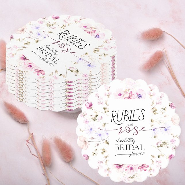 Posavasos De Papel Elegante floral flor silvestre Ruby Rosa ducha de  (Subido por el creador)