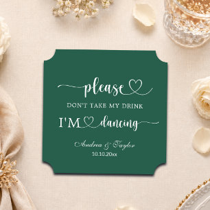 Posavasos De Papel Elegante guión No me quites mi bebida Boda