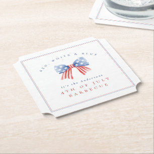 Posavasos De Papel Elegante lazo preppy USA - 4 de julio BBQ