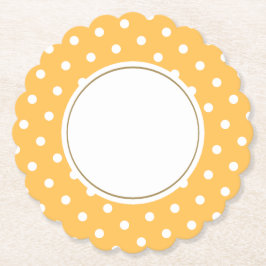 Posavasos De Papel Elegante Mantequilla Sunny Amarillo Puntos de Polk