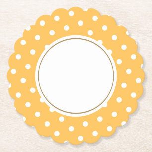 Posavasos De Papel Elegante Mantequilla Sunny Amarillo Puntos de Polk