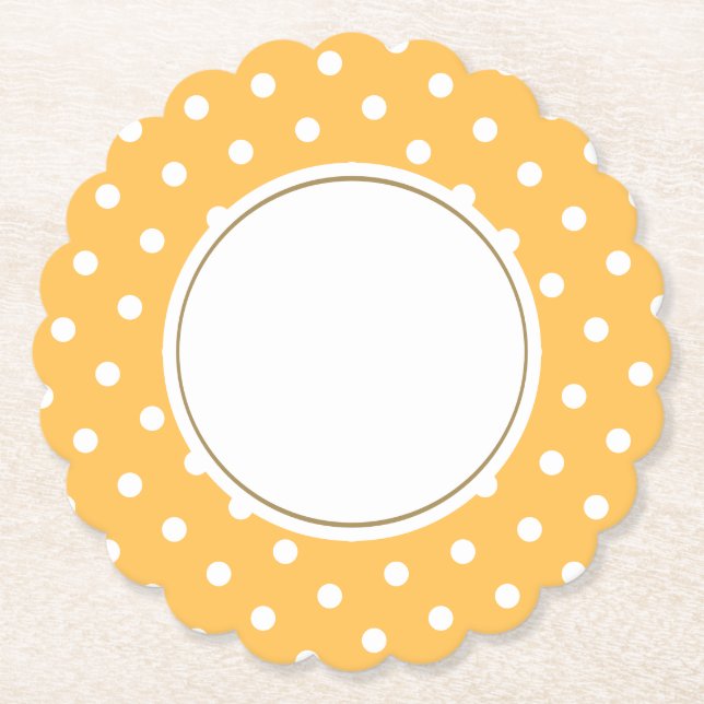 Posavasos De Papel Elegante Mantequilla Sunny Amarillo Puntos de Polk (Anverso)