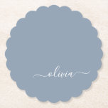 Posavasos De Papel Elegante Monograma moderno Minimalista azul turbio<br><div class="desc">Presentamos nuestra Dusty Blue Minimalista Monogram Elegant Collection: Eleva tu estilo con sofisticación y encanto intemporal. Nuestra colección presenta diseños minimalistas en un suave y polvoriento matiz azul, realzados con elegantes monogramas adaptados a su gusto personal. Desde la papelería refinada hasta los accesorios versátiles, cada pieza de nuestra colección está...</div>