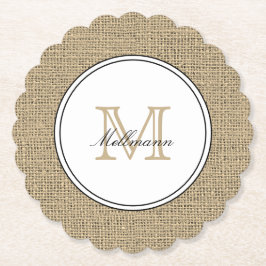 Posavasos De Papel Elegante Monograma Nombre Estilo Chic País Arpille