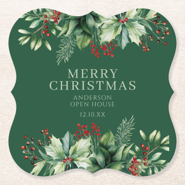 Posavasos De Papel Elegante Navidad  (Anverso)