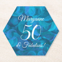 Posavasos De Papel Elegante Ocean Blue 50 y fabulosa fiesta de cumple