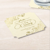 Elegante oro y crema No me quites mi bebida Boda