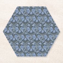 Posavasos De Papel Elegante patrón floral en acuarela azul