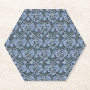 Posavasos De Papel Elegante patrón floral en acuarela azul
