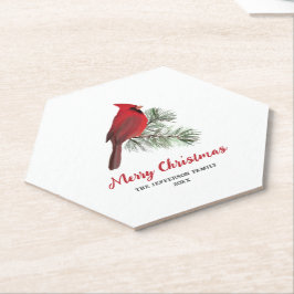 Posavasos De Papel Elegante Personalizado de Navidades de pájaros car