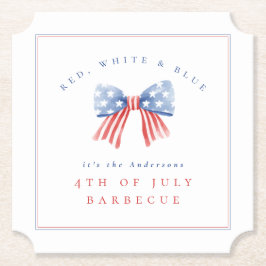 Posavasos De Papel Elegante Preppy USA Bow - 4 de julio BBQ
