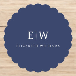 Posavasos De Papel Elegante Profesional Simple Monograma Minimalista