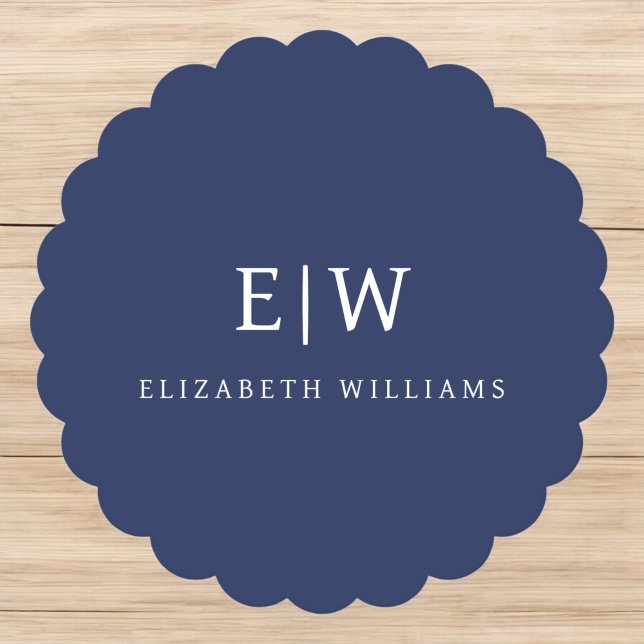 Posavasos De Papel Elegante Profesional Simple Monograma Minimalista (Subido por el creador)