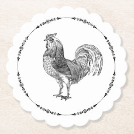 Posavasos De Papel Elegante Rooster