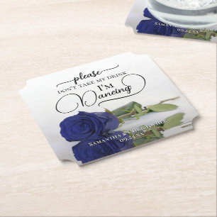 Posavasos De Papel Elegante Rosa Azul Marino No Me Quites La Bebida B