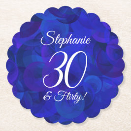 Posavasos De Papel Elegante Royal Blue 30 y Fiesta de Cumpleaños