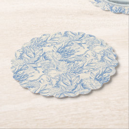 Posavasos De Papel Elegante toile azul oceánico