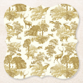 Posavasos De Papel Elegante venado dorado venado venado Fox Woodland