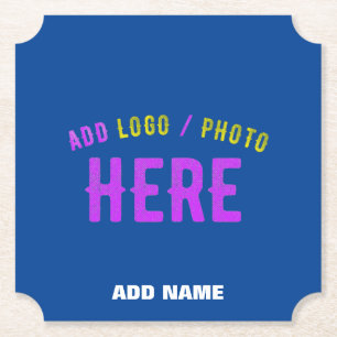 POSAVASOS DE PAPEL ELEGANTES MODERNAS PERSONALIZADAS COBALTO AZUL VER