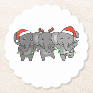 Posavasos De Papel Elephant Christmas Christmas Animals Cute Paper Co