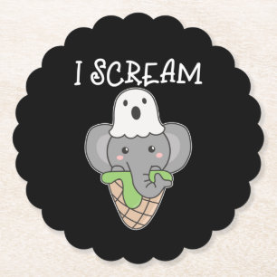Posavasos De Papel Elephant Halloween Fantasma I Grito Ice Wordplay