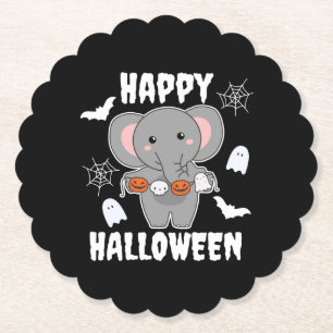 Posavasos De Papel Elephant Happy Halloween Calabaza de barba