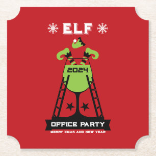 Posavasos De Papel Elf Xmas Fiesta