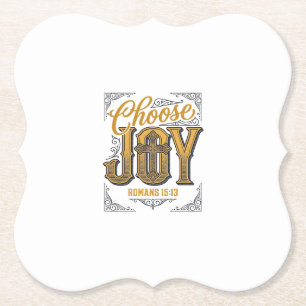 Posavasos De Papel Elige Alegría Romans 15_13 Camiseta Fe Cristiana_1