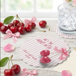 Posavasos De Papel Ella es la cereza sobre el tazón Baby Shower