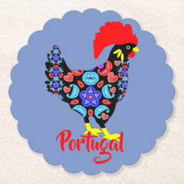 Posavasos De Papel Emblema nacional portugués Barcelos Rooster