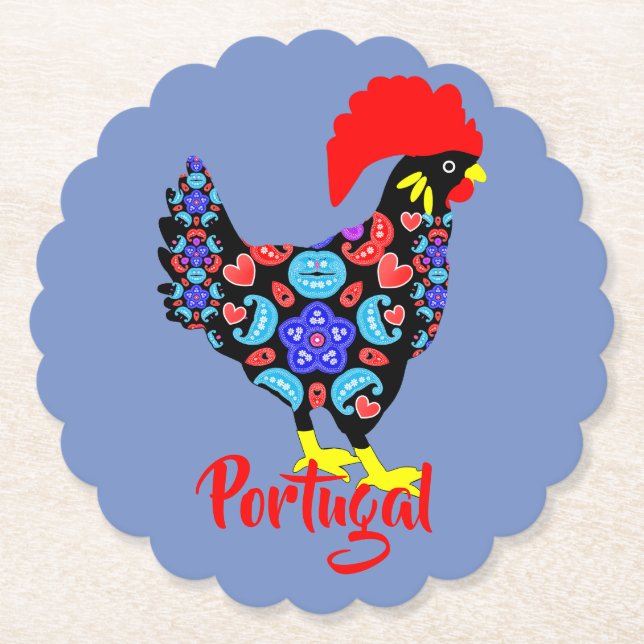Posavasos De Papel Emblema nacional portugués Barcelos Rooster (Anverso)