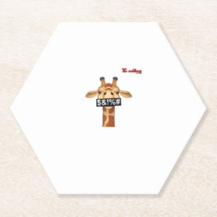Posavasos De Papel emoji insultando la ira de la jirafa