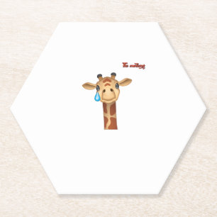 Posavasos De Papel emoji triste llorando cara de jirafa