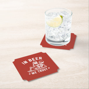 Posavasos De Papel En cerveza confiamos esqueleto refrescante Beer Po