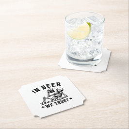 Posavasos De Papel En cerveza confiamos esqueleto relajante Beer Pong